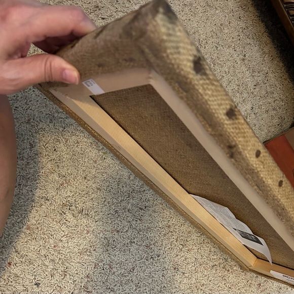 Fabrice de Villeneuve signed tryptch art on burlap stretched canvas - Picture 7 of 7